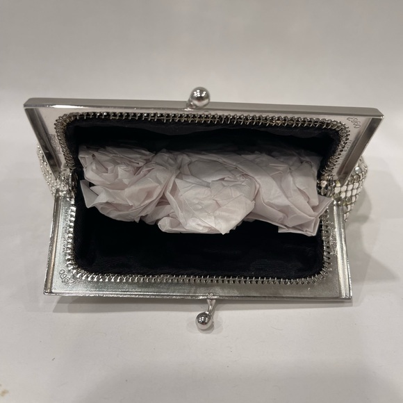 Whiting Davis USA Vintage Silver Color Metal Mesh Small Evening Handbag Wallet - Picture 7 of 16